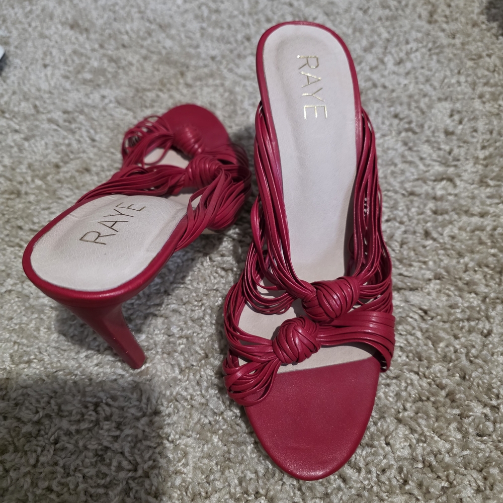 RAYE Fuchsia Knotted Strappy Slide Heels